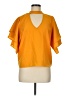 GB 100% Polyester Orange Short Sleeve Blouse Size M - photo 1
