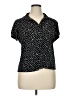Van Heusen Polka Dots Black Short Sleeve Blouse Size XL - photo 1