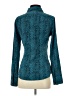 Express Design Studio Animal Print Teal Long Sleeve Blouse Size S - photo 2