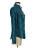 Express Design Studio Animal Print Teal Long Sleeve Blouse Size S - photo 4