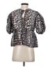 Unbranded 100% Polyester Animal Print Brown Short Sleeve Blouse Size S - photo 2