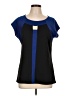Claudia Richard Color Block Blue Short Sleeve Blouse Size L (estimated) - photo 1