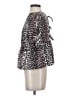 Unbranded 100% Polyester Animal Print Brown Short Sleeve Blouse Size S - photo 5