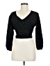 Lush 100% Polyester Black 3/4 Sleeve Top Size M - photo 1