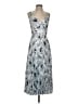 Vince. 100% Polyester Print Silver Cocktail Dress Size XS - photo 1