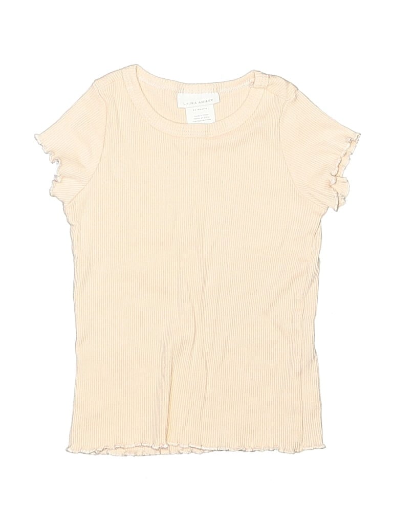 Pre-owned Laura Ashley Kids' Short Sleeve Top Ivory Ruffles Neckline Tops