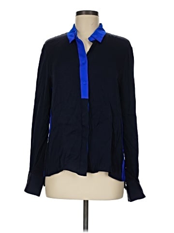 Elie Tahari Long Sleeve Silk Top (view 1)