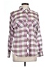 Sandra Ingrish Checkered-gingham Purple Long Sleeve Button-Down Shirt Size L - photo 1
