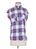 Rails 100% Rayon Plaid Blue Sleeveless Button-Down Shirt Size S - photo 1