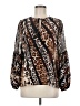 Kobi Halperin 100% Silk Animal Print Brown Long Sleeve Silk Top Size M - photo 1