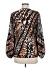 Kobi Halperin 100% Silk Animal Print Brown Long Sleeve Silk Top Size M - photo 2