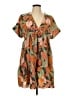 Shein 100% Polyester Tropical Orange Casual Dress Size L - photo 1