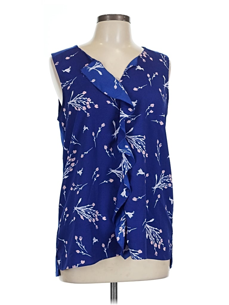 Pre-owned Joe Fresh Sleeveless Blouse In Blue
