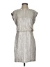 Phoebe Couture 100% Polyester Metallic Silver Cocktail Dress Size 2 - photo 1