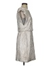 Phoebe Couture 100% Polyester Metallic Silver Cocktail Dress Size 2 - photo 4