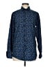 Nine West Print Blue Long Sleeve Button-Down Shirt Size M - photo 1