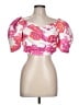 Shein 100% Polyester Pink Short Sleeve Blouse Size L - photo 1