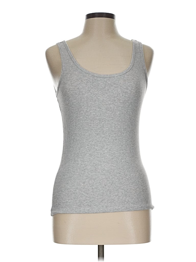 Pre-owned Time And Tru Tank Top Silver Strapless Neckline Tops