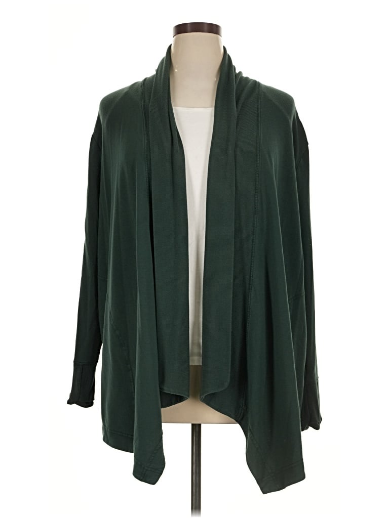 Pre-owned Athleta Cardigan Sweater In Green