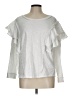 Amaryllis 100% Cotton Silver Long Sleeve Top Size L - photo 1