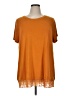 Logo Layers Orange Short Sleeve Top Size 1X - photo 1