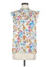 Pleione 100% Polyester Floral White Sleeveless Blouse Size M - photo 1