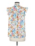 Pleione 100% Polyester Floral White Sleeveless Blouse Size M - photo 2
