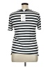 Lularoe Stripes Silver Short Sleeve T-Shirt Size XL - photo 2