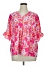 Unbranded 100% Polyester Pink 3/4 Sleeve Blouse Size 1X - photo 1