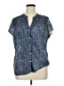 Eddie Bauer Blue Short Sleeve Blouse Size XL - photo 1