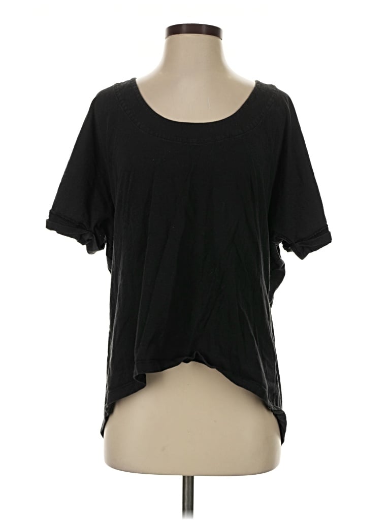 Pre-owned Silence And Noise Short Sleeve Top Black Scoop Neck Tops