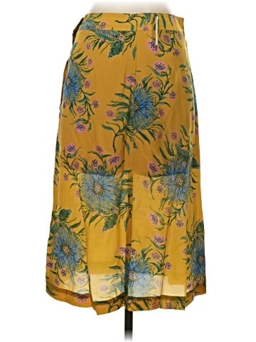 Madewell Silk Side-Button Skirt in Painted Blooms - back