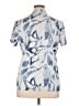 Nike 100% Polyester Blue Short Sleeve Blouse Size XL - photo 2