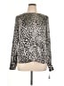 Kasper Animal Print Silver Long Sleeve Blouse Size XL - photo 1