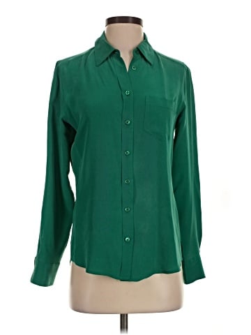 Equipment Long Sleeve Silk Top (view 1)