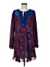 BCBGMAXAZRIA 100% Polyester Floral Ombre Tie-dye Purple Cocktail Dress Size S - photo 1