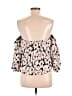 Express 100% Polyester Ivory 3/4 Sleeve Blouse Size M - photo 2