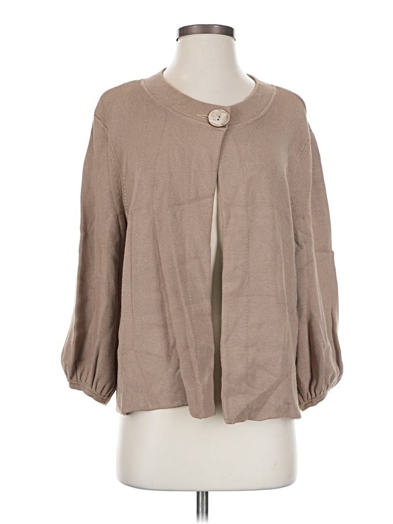 Pre-owned Jones New York Collection Cardigan Sweater In Tan
