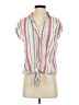 Old Navy Stripes Ivory Sleeveless Button-Down Shirt Size S - photo 1