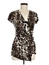 Cache Animal Print Brown Short Sleeve Top Size M - photo 1
