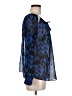 Blu Pepper 100% Polyester Blue Long Sleeve Blouse Size M - photo 4