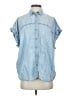 ALLSAINTS 100% Lyocell Blue Short Sleeve Button-Down Shirt Size 4 - photo 1