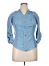 Guess Blue 3/4 Sleeve Button-Down Shirt Size XL - photo 1