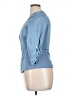 Guess Blue 3/4 Sleeve Button-Down Shirt Size XL - photo 5
