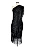 Badgley Mischka 100% Polyester Solid Black Cocktail Dress Size 8 - photo 1
