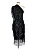 Badgley Mischka 100% Polyester Solid Black Cocktail Dress Size 8 - photo 2
