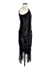 Badgley Mischka 100% Polyester Solid Black Cocktail Dress Size 8 - photo 4