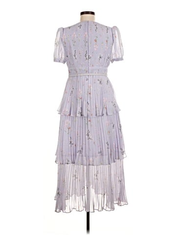 Self-Portrait Chiffon Tiered Midi Dress (view 2)