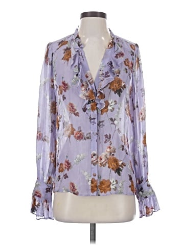 Paige Long Sleeve Silk Top (view 1)