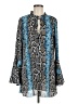 Buddy Love Animal Print Blue Long Sleeve Blouse Size M - photo 1